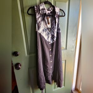 NWT Medium Blk/White Tie-Dye Karen Hart Top/Dress